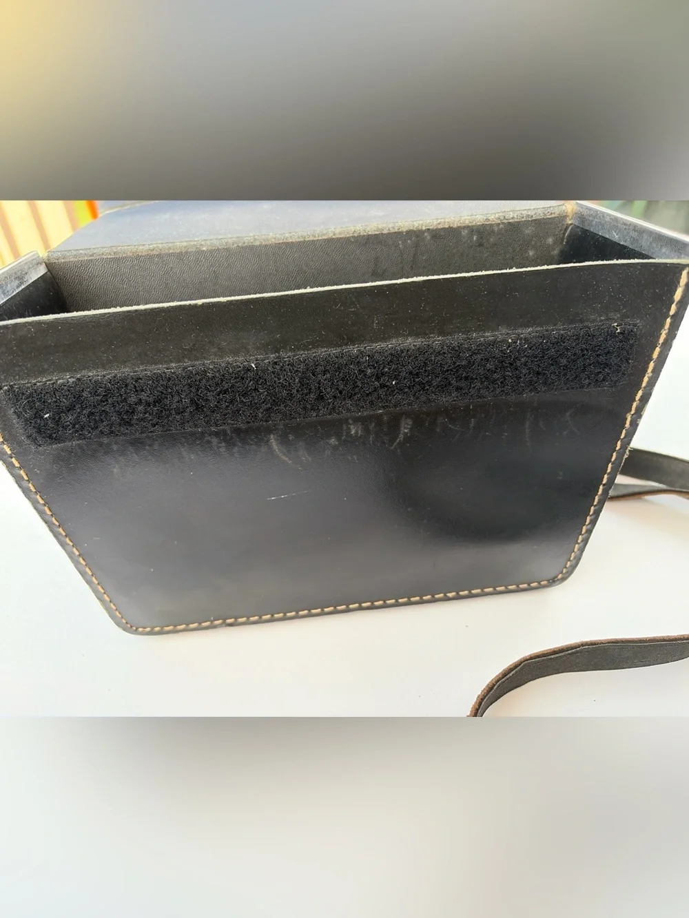 Vintage Bell & Howell Black Leather Camera Case Crossbody Carrying Case